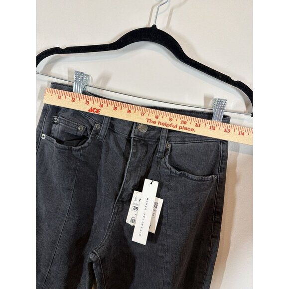Zara The Olivia Black Bootcut Jeans Women's Size 4 Ankle Slit Dark Wash NWT - Picture 8 of 10